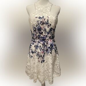 JAYGODFREY White and Blue Floral Dress